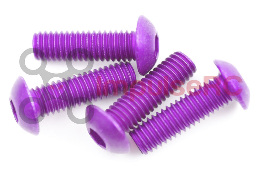 M3 x 10mm - Aluminium Button Screw Purple (4 Pack)