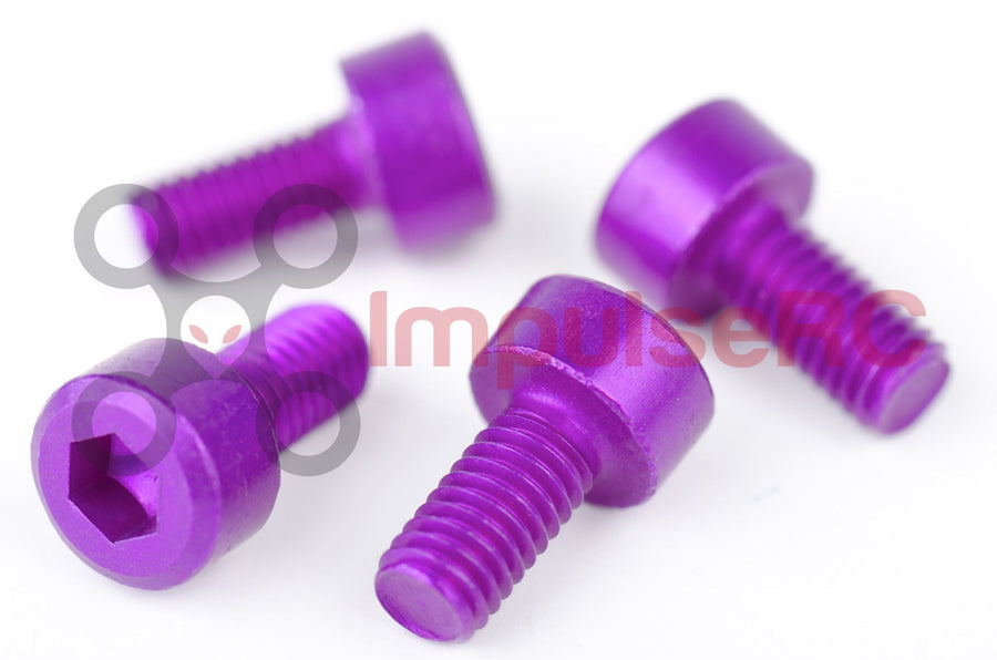 M3 x 6mm - Aluminium Cap Screw Purple (4 Pack)
