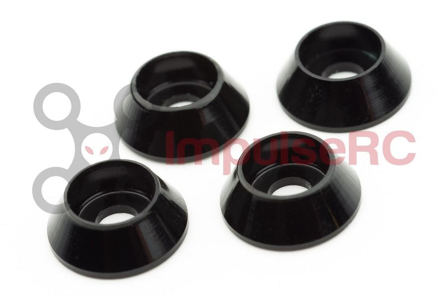 Aluminum M3 ConeWasher - Black - (4 Pack)