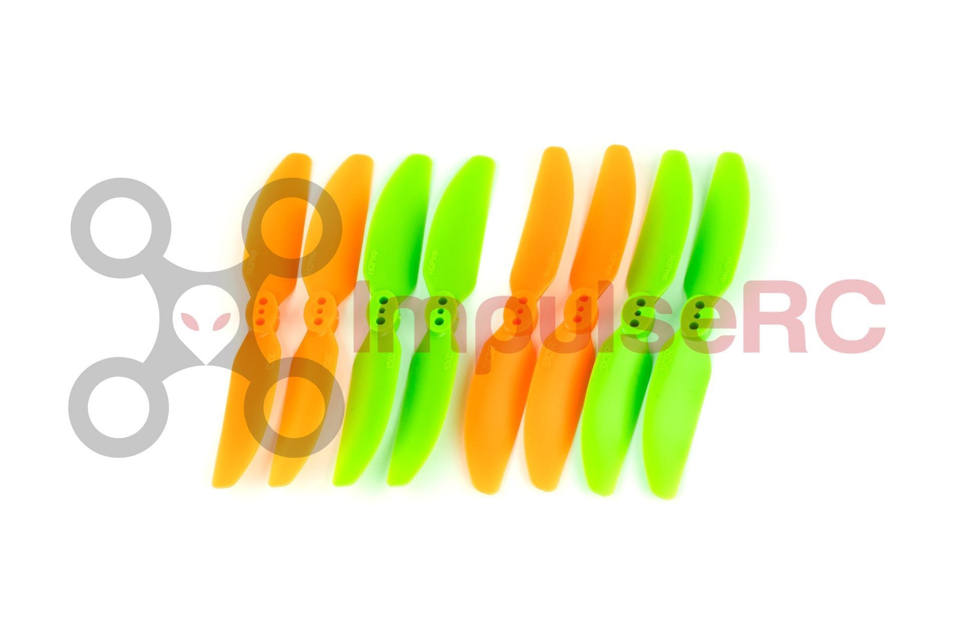 HQ Prop T3X3 - GREEN/ORANGE - (8 Pack)