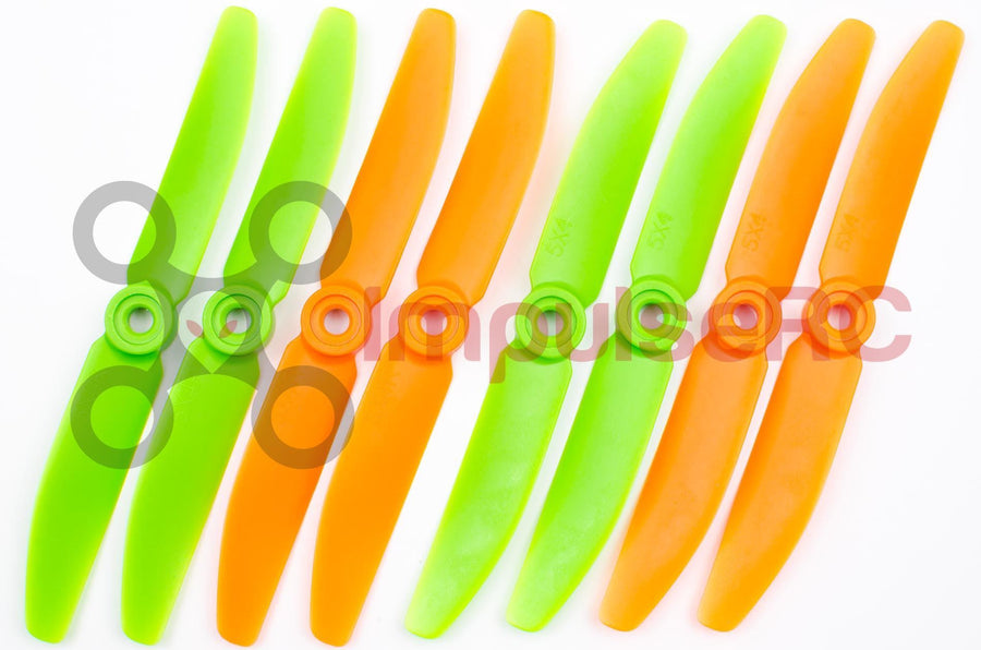 HQ Prop 5x4 - GREEN/ORANGE (8 Pack)