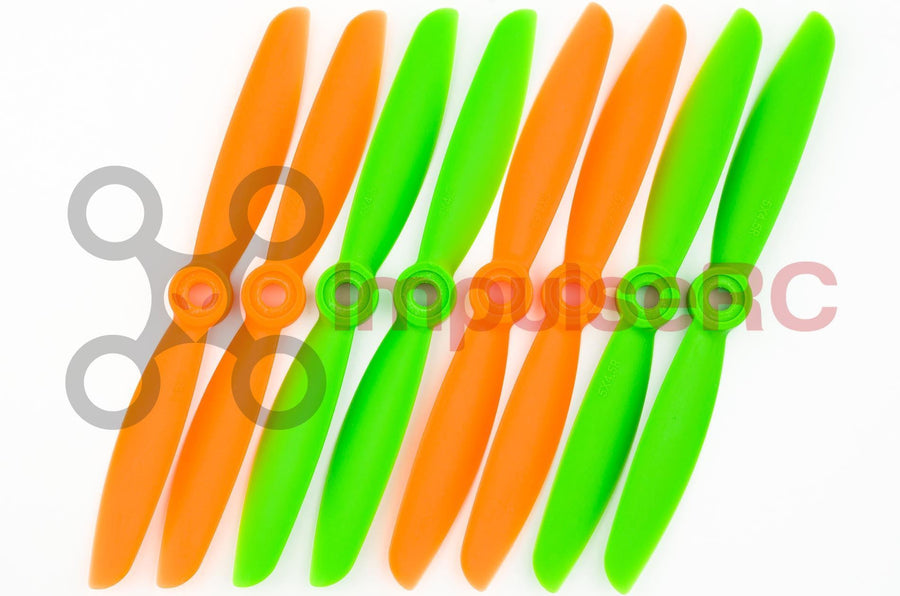 HQ Prop 5x4.5 - GREEN/ORANGE - (8 Pack)