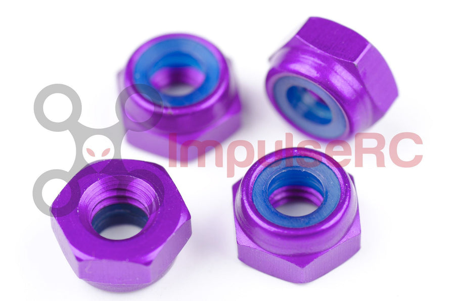 M4 - Aluminium Nylock Nuts Purple (4 Pack)