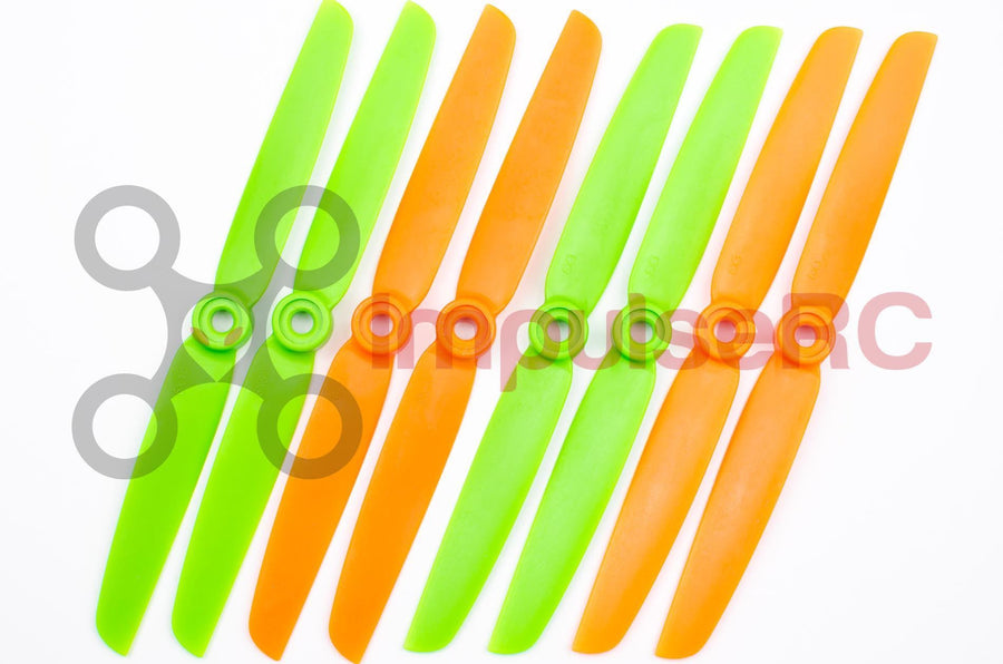 HQ Prop 6x3 - GREEN/ORANGE - (8 Pack)