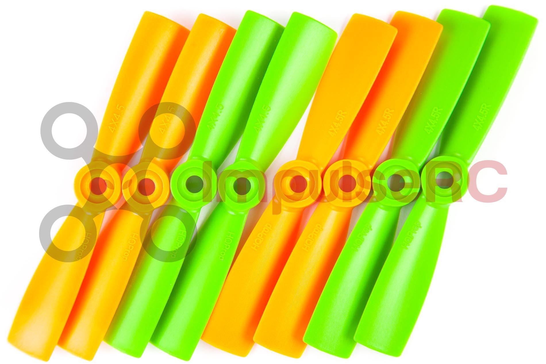 HQ Prop 4x4.5 Bullnose - GREEN/ORANGE - (8 Pack)