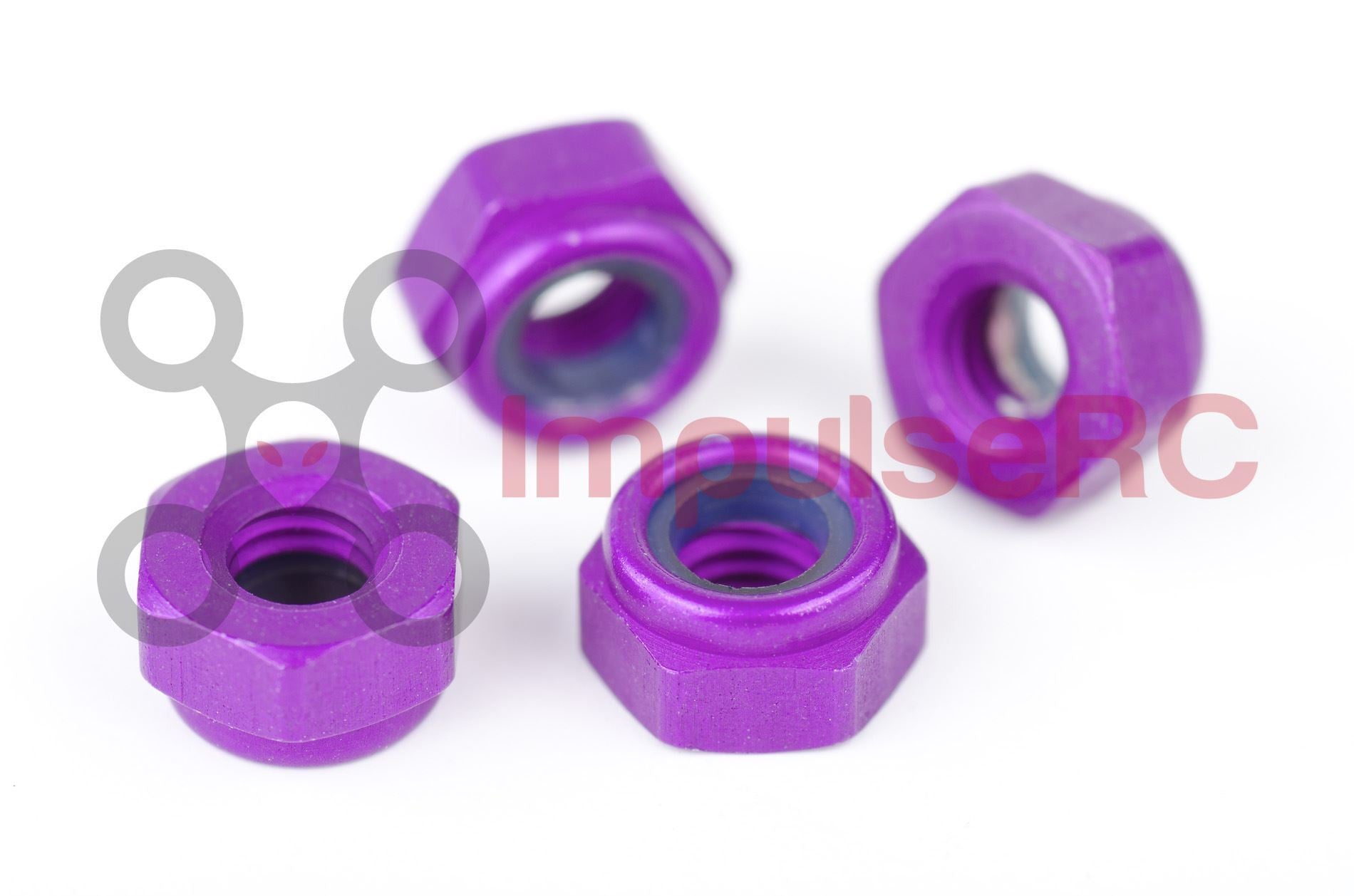 M3 - Aluminium Nylock Nuts Purple (4 Pack)