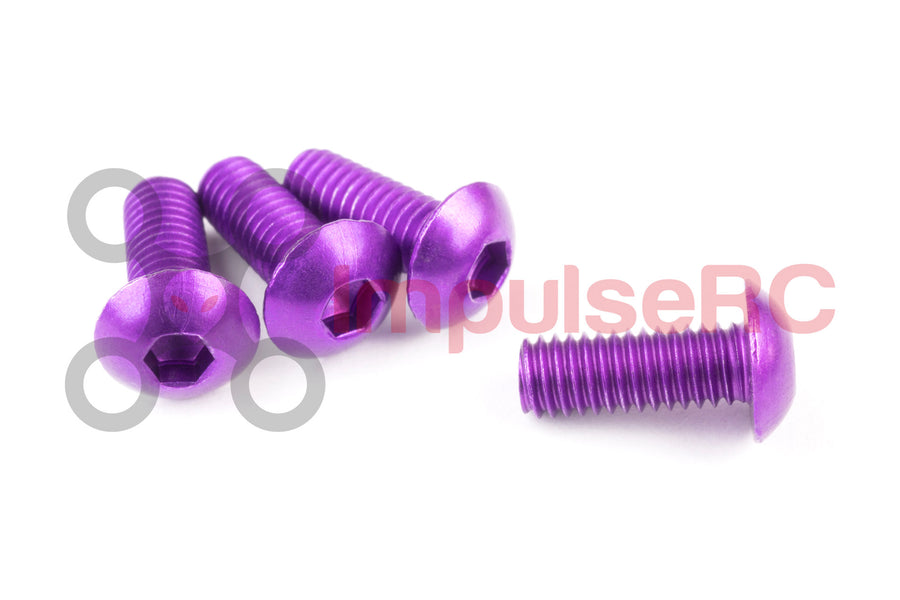 M3 x 8mm - Aluminium Button Screw Purple (4 Pack)