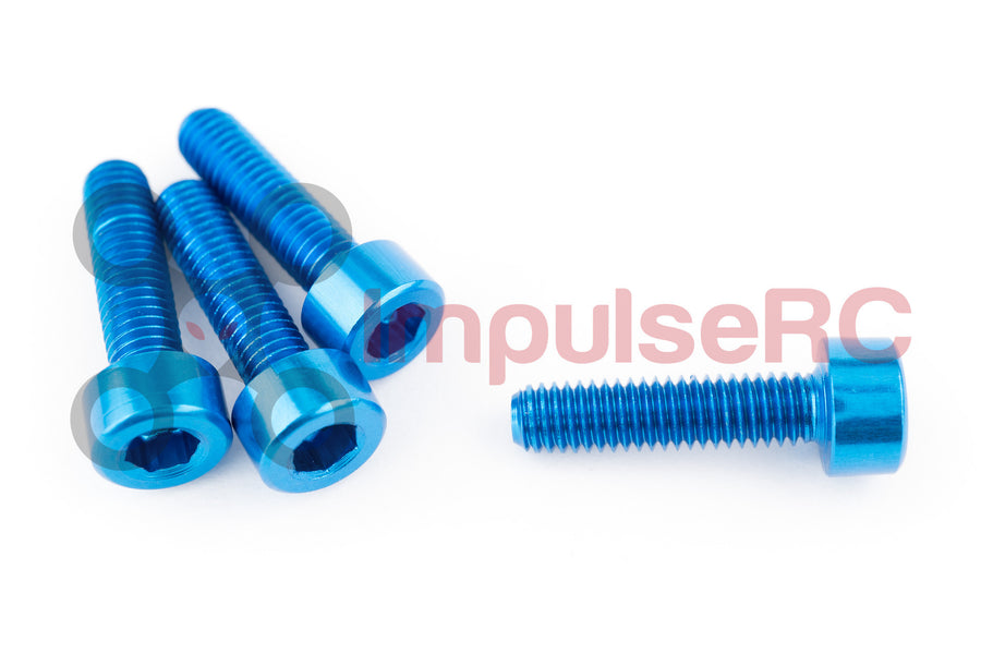 M3 x 12mm - Aluminium Cap Screw Blue (4 Pack)