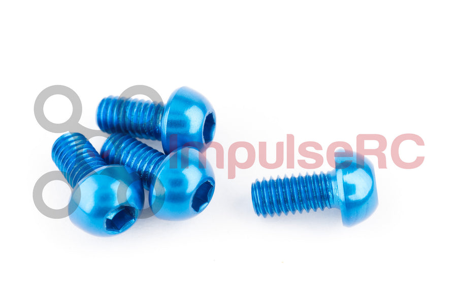 M3 x 6mm - Aluminium Button Screw Blue (4 Pack)