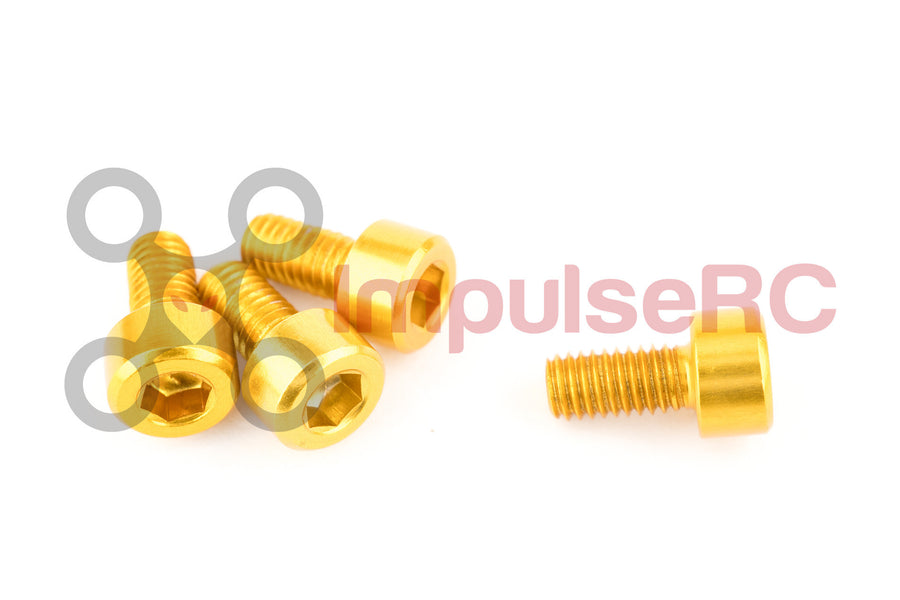 M3 x 6mm - Aluminium Cap Screw Gold (4 Pack)
