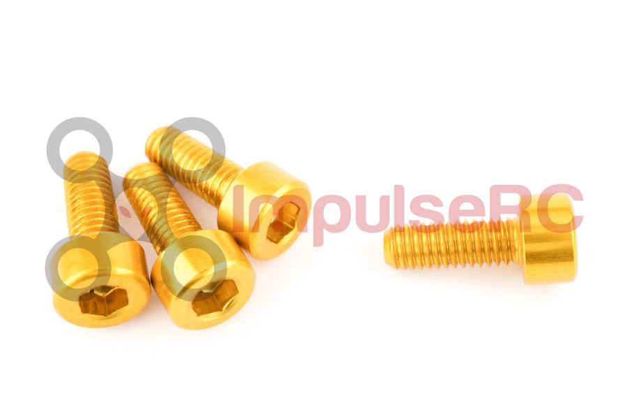 M3 x 8mm - Aluminium Cap Screw Gold (4 Pack)