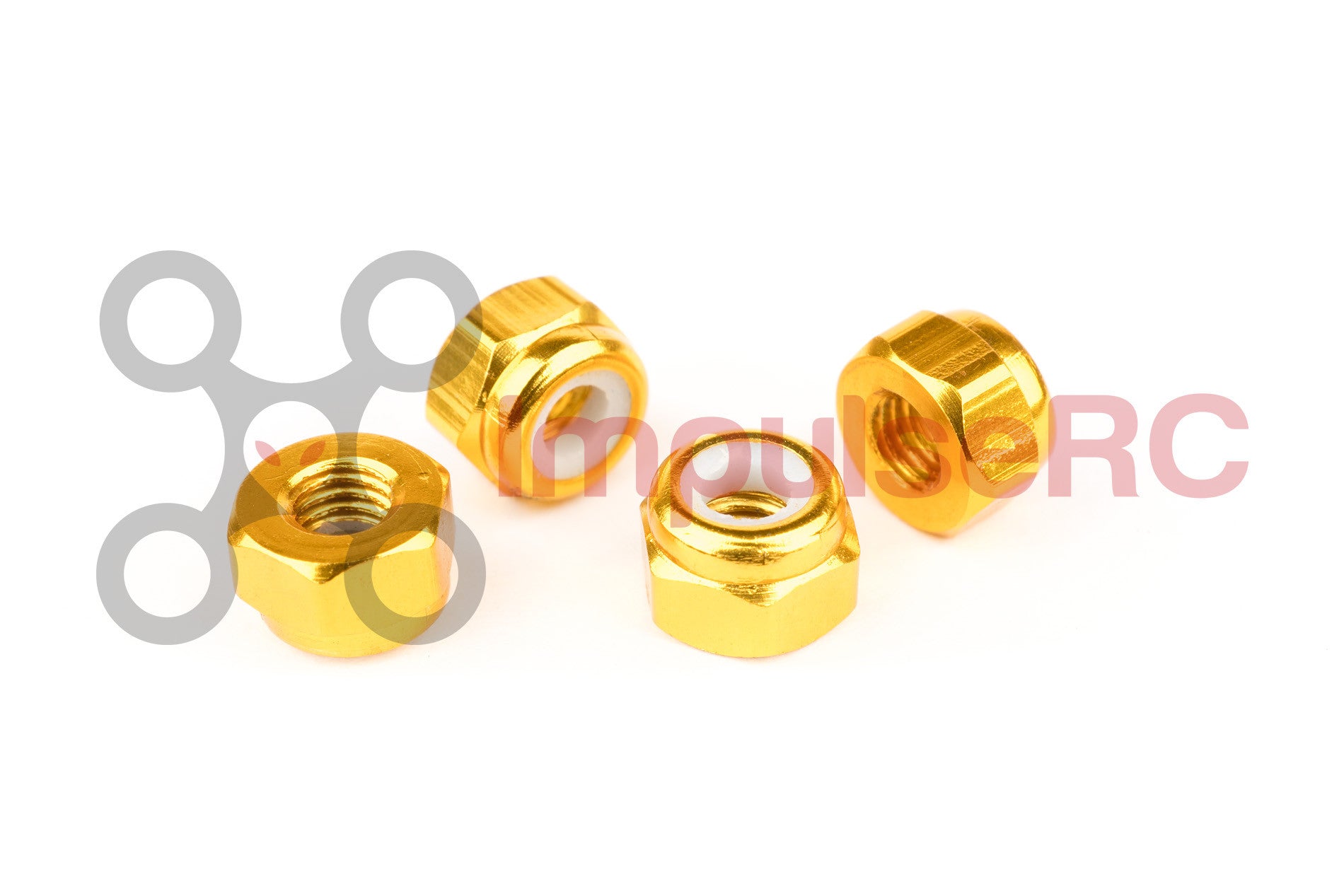 M3 - Aluminium Nylock Nuts Gold (4 Pack)