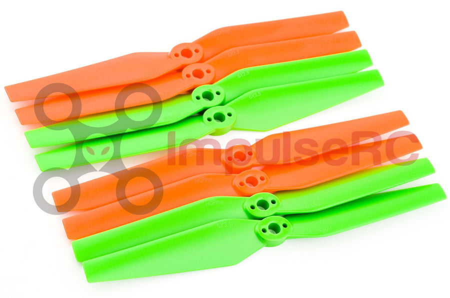 HQ Prop 6x3.5 - GREEN/ORANGE (8 Pack)